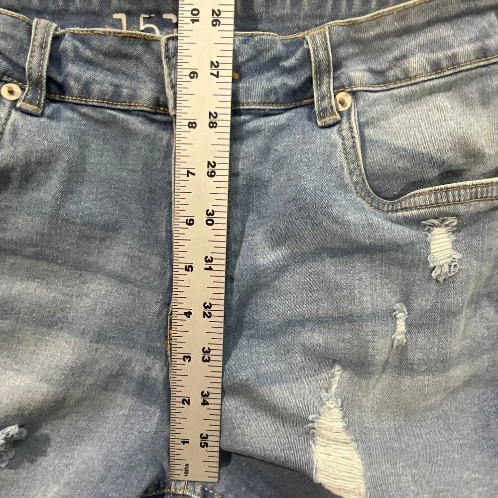 1511 Inc Shorts Womens 6 High Waist Distressed Blue Denim Cut Off Stretch Grunge